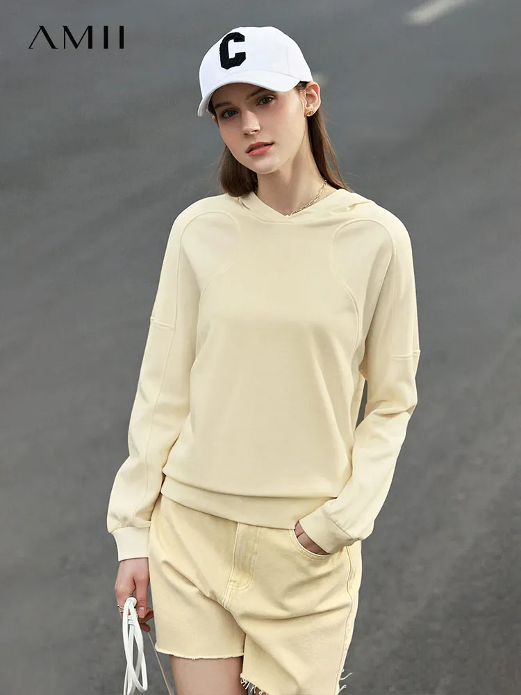 amii minimalism sweatshirt women spring hooded
