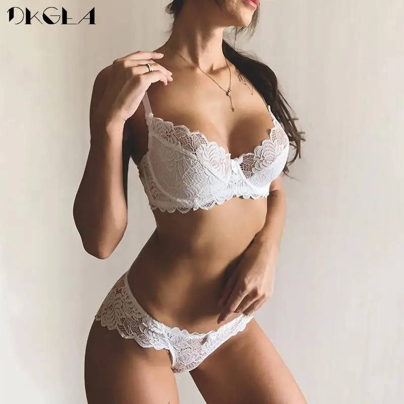 hollow lace bra sets transparent embroidery